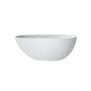 English Elm 59 Inch Freestanding Stone Resin Soaking Tub Sculptural Matte Spa Bath Design T3785P353948