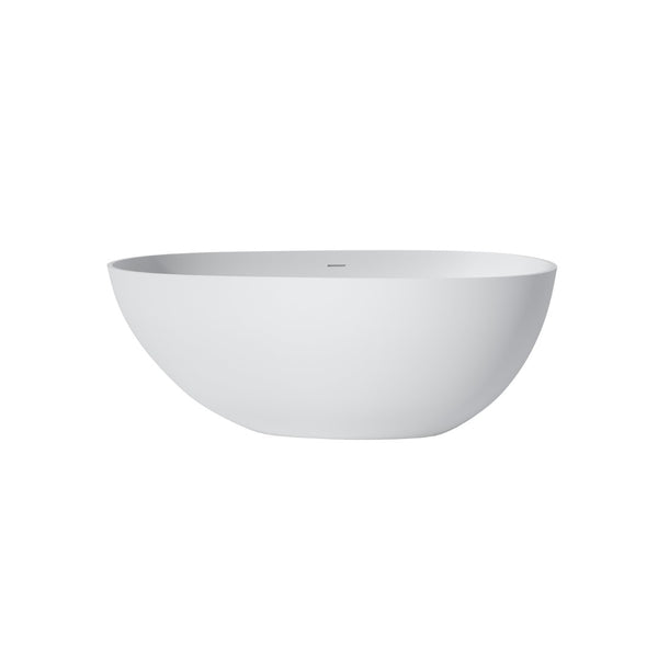 English Elm 59 Inch Freestanding Stone Resin Soaking Tub Sculptural Matte Spa Bath Design T3785P353948