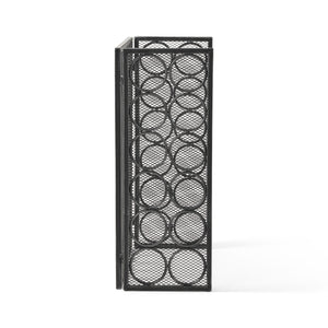 English Elm Christopher Knight Home® - FIRE Three-Panel Iron Firescreen Black Silver — Foldable Mesh Spark Guard with Chic Circular Pattern, 30" H 65179.00BLKSILV