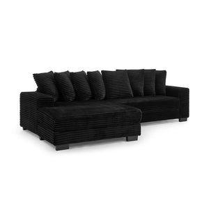 English Elm Corduroy Tufted L-Shaped Sleeper Sectional Sofa - Versatile Modular Design For Modern Living Spaces W487S00343