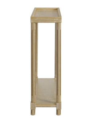 English Elm Narrow End Tables Set of 2 with Open Lower Shelf Slim Wood Living Room Accent Oak B2751P436465