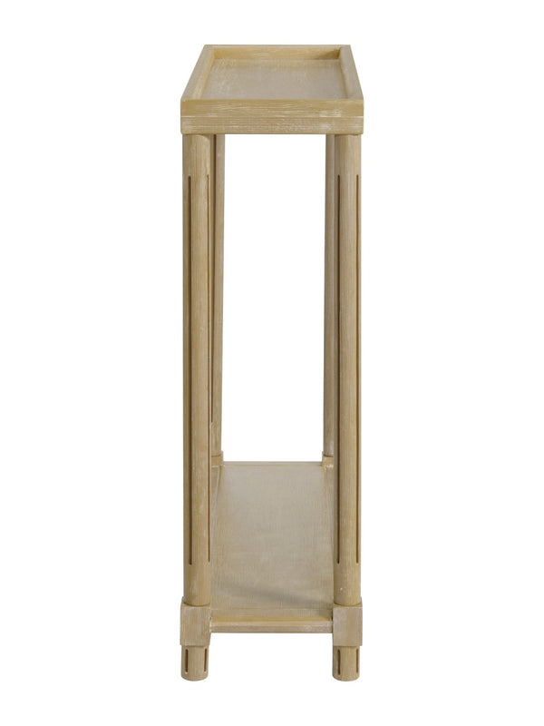 English Elm Narrow End Tables Set of 2 with Open Lower Shelf Slim Wood Living Room Accent Oak B2751P436465