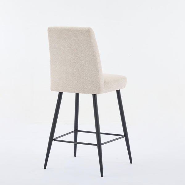 English Elm Adjustable Beige Velvet Bar Chairs Set Of 2 - Elegant Comfort, Modern Design, Adjustable Iron Feet W3615P340660