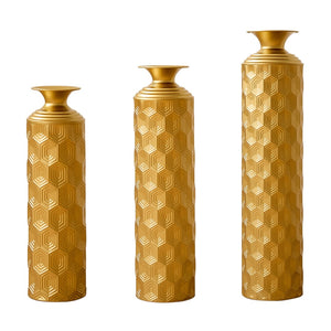 English Elm 39.4" Handcrafted Rattan-textured Pvc Tall Floor Vase Boho Entryway Sculptural Accent Gold W2796P446239