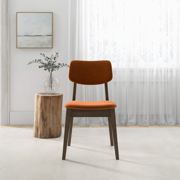 English Elm Carlos Mid-century Velvet Dining Chairs Split Back Splayed Legs Set of 2 B183P231978