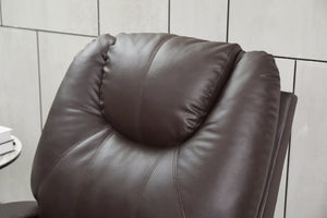 English Elm Recliner ergonomically designed Faux Leather power recliner with dual cup holders, remote comfort control Brown B205P241929