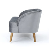 Christopher Knight Home® - Noble House - Amaia Mid-Century Modern Velvet Sofa with Seashell Backrest