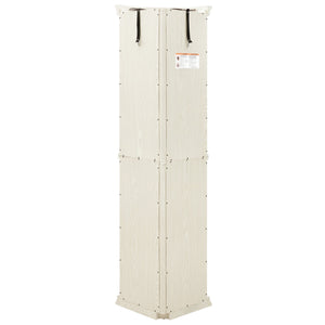 English Elm Lighted Corner Curio Cabinet - Elegant Glass Display With Adjustable Shelves & Bead Bulb Lighting - White W1758P300131