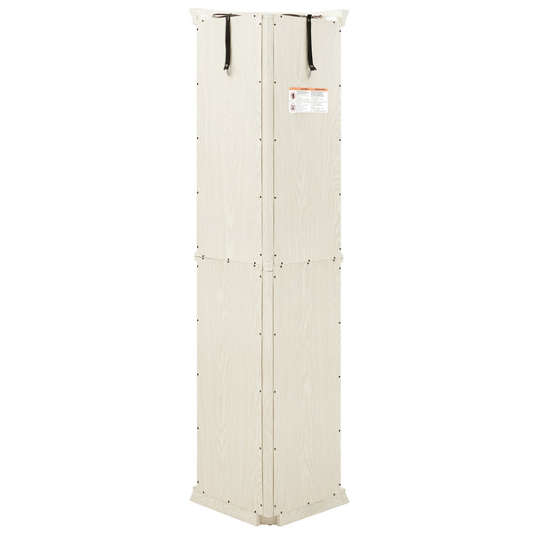 English Elm Lighted Corner Curio Cabinet - Elegant Glass Display With Adjustable Shelves & Bead Bulb Lighting - White W1758P300131