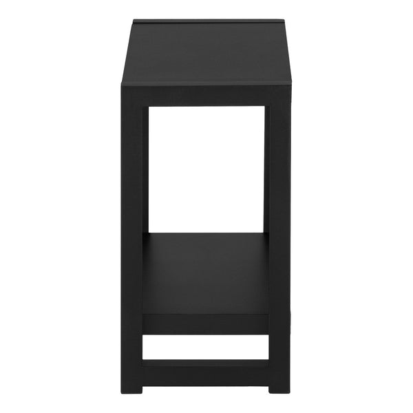 English Elm Accent Table Two Tier Narrow Black Laminate Metal Legs Modern Living Room Bedside B2710P218937