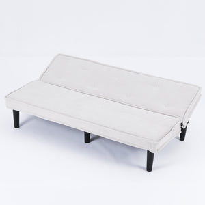 English Elm This 66-inch corduroy sofa bed with button-back design, sturdy wood frame, comfy sponge cushions, 500lb capacity Beige W3371P311447