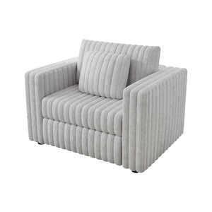 English Elm 44.9" Modular Sofa Single with Hidden Storage Handle, Comes with Two Matching Throw Pillows, Light Gray Comfort W1767S00005