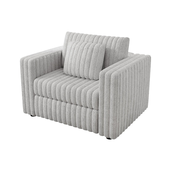 English Elm 44.9" Modular Sofa Single with Hidden Storage Handle, Comes with Two Matching Throw Pillows, Light Gray Comfort W1767S00005