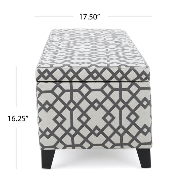 English Elm Christopher Knight Home® - Ottoman - Stylish Gray & White Storage Ottoman With Lift-Top, Extra Seating & Modern Design 60159.00GGMT