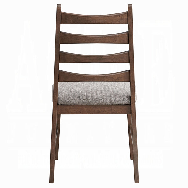 English Elm Walnut Ladder-Back Side Chairs Set of 2 — Distressed Scooped Seat, Rustic Transitional Comfort for Dining Walnut 13.5 L x 40 W x 21 H B2741P333935