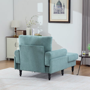 English Elm Modern Chenille Recliner Chaise Lounge Sofa Chair with High-Resilience Foam, Wide Seat, 550lb Capacity Mint Green W395P371334