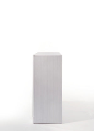 English Elm Naima Textured Finish Dresser with Felt-Lined Jewelry Drawer, Smooth Metal Glides & Silver Pulls White 66 L x 20 W x 43 H B2726P261240