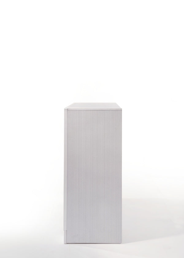 English Elm Naima Textured Finish Dresser with Felt-Lined Jewelry Drawer, Smooth Metal Glides & Silver Pulls White 66 L x 20 W x 43 H B2726P261240