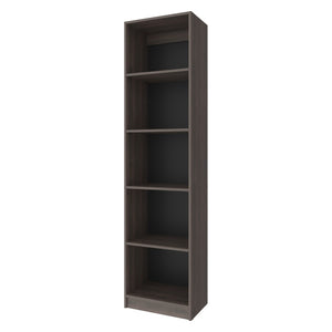 English Elm Stained Walnut Bookcase - Elegant Open Shelving Unit With 5 Tiers For Stylish Storage & Display B062P323168-GIGA