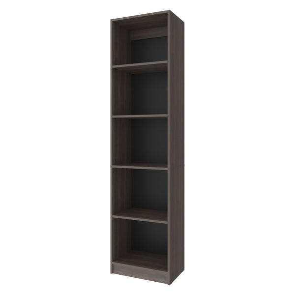 English Elm Stained Walnut Bookcase - Elegant Open Shelving Unit With 5 Tiers For Stylish Storage & Display B062P323168-GIGA