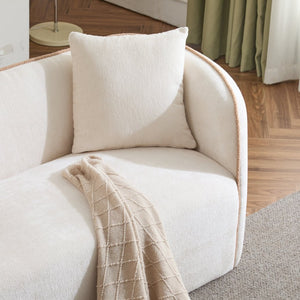 English Elm Coral Boucle Curved Sofa Sculptural Three Seater for Modern Living Spaces N773P240634S_N773P240653S