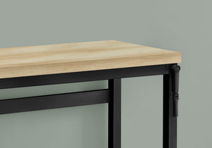 English Elm Computer Desk – Adjustable Standing Workstation With Natural Laminate Top & Sturdy Black Metal Frame B2710P219893