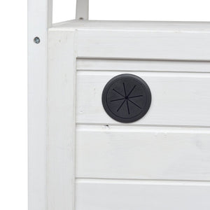English Elm Foldable Outdoor Kitchen Cart with Stainless Worktop Fir Wood Frame and Lockable Wheels White N719P380279K