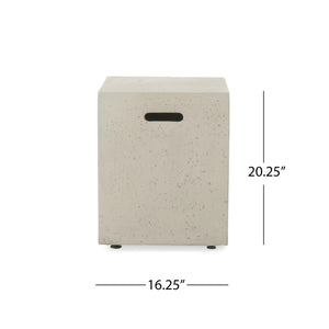 English Elm Christopher Knight Home® - Outdoor Lightweight Concrete Circular Fire Pit - Modern Design, 50000 Btu, Easy Setup, Light Grey 59240.00WHI-50K_59243.00WHI