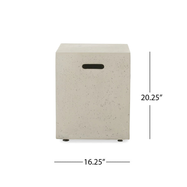 English Elm Christopher Knight Home® - Outdoor Lightweight Concrete Circular Fire Pit - Modern Design, 50000 Btu, Easy Setup, Light Grey 59240.00WHI-50K_59243.00WHI