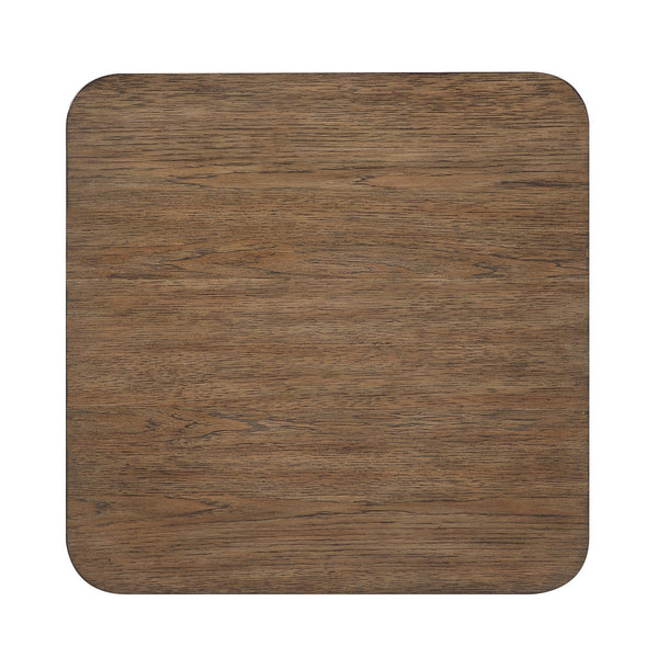 English Elm 1pc Square Wood End Table with Walnut Veneer and X-Base, Contemporary Side Table for Living Room Amenities Light Brown 36.5 L x 28 W x 9 H B011P387123