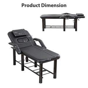 English Elm Professional Spa Treatment Bed with Pu Leather Cushion Steel Frame and Storage Shelf W1422P365689