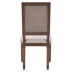 English Elm [set of 2] Cane Back Dining Chairs Solid Rubberwood Fluted Legs Weathered Farmhouse Style N767P263678B