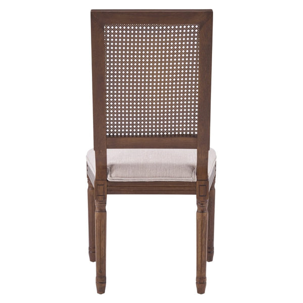 English Elm [set of 2] Cane Back Dining Chairs Solid Rubberwood Fluted Legs Weathered Farmhouse Style N767P263678B