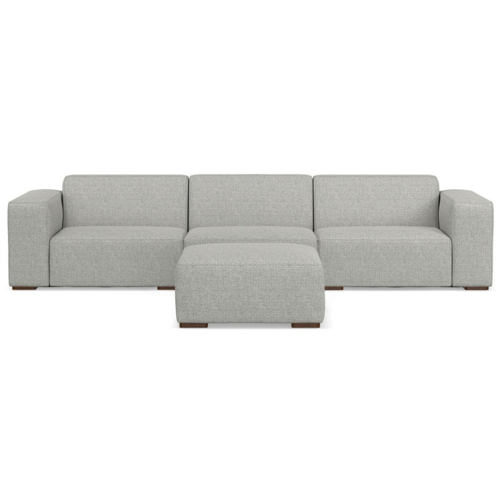 English Elm Rex 3-Seater Sofa & Ottoman Set - Eco-Friendly, Handcrafted Comfort In Pale Gray Performance Fabric B136P199263-GIGA