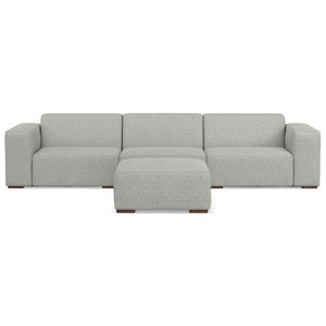 English Elm Rex 3-Seater Sofa & Ottoman Set - Eco-Friendly, Handcrafted Comfort In Pale Gray Performance Fabric B136P199263-GIGA