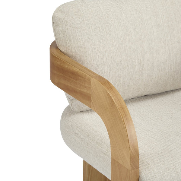 English Elm Christopher Knight Home® - 2-Pack Dining Chairs with Pillow Back and Curved Arms, Foam Seat Comfort, Sturdy Rubber Wood Frame Beige+Natural N779P298399B