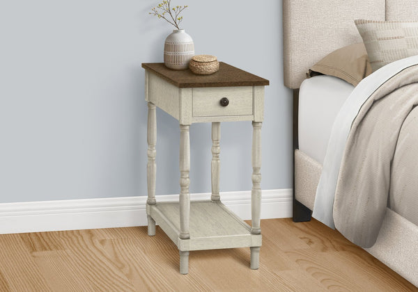 English Elm Accent Table - 2-Tier Side & End Table With Drawer, Vintage Charm For Compact Spaces & Storage B2710P219467