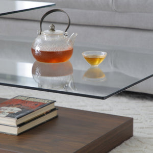 English Elm Glass Three Tier Z Shape Coffee Table Tempered Clear Modern Living Room Display Walnut W1117P276608