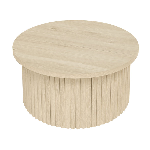 English Elm Coffee Table - Modern Round Accent Table With Flip-Top Design For Small Spaces & Living Rooms W688P248119