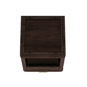 English Elm Evelyn 20" Modern Nightstand In Brown - Stylish Storage Solution With Drawer & Open Shelf Space B365P398526