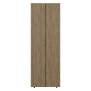 English Elm Armoire 66.9" H - Stylish Natural Oak & White Storage Solution With 2 Doors & Adjustable Shelves B097P395869