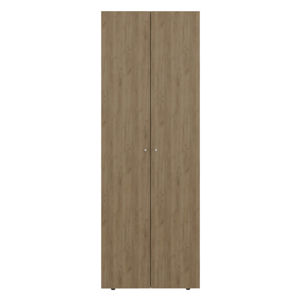 English Elm Armoire 66.9" H - Stylish Natural Oak & White Storage Solution With 2 Doors & Adjustable Shelves B097P395869