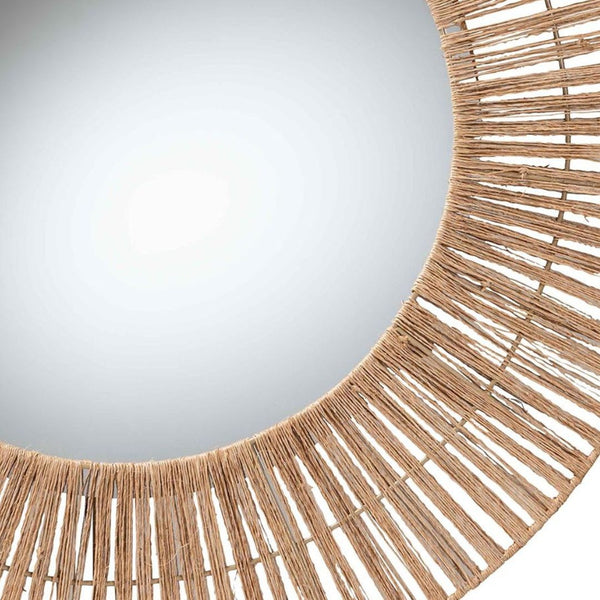 English Elm Modern Rattan Oval Wall Mirror Handcrafted Bohemian Decor for Entryways and Living Rooms B2750P420393