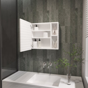 English Elm Myrick White Medicine Cabinet with Mirror and 2 Shelves — Compact 19.6" Wide Durable Storage Solution B06280279