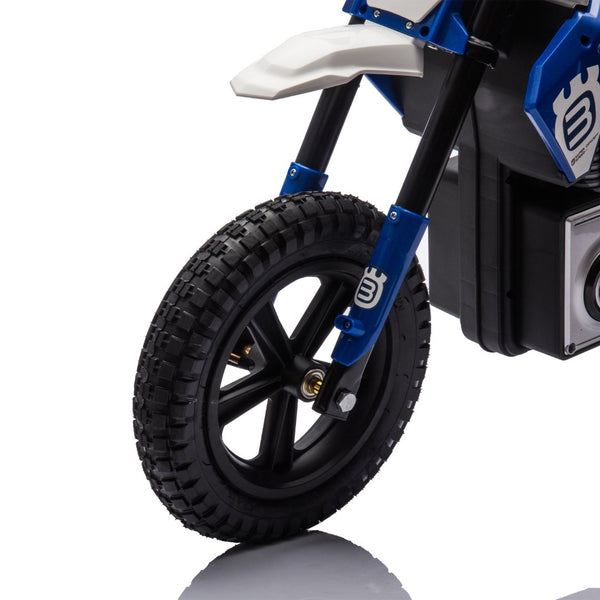 English Elm 24v Kids Electric Motocross Motorcycle 200w Hub Motor Suspension Led Bluetooth Audio Blue W1578P225048