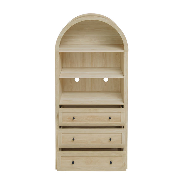 English Elm Arched Modern Farmhouse Pantry Cabinet - Versatile Wood Storage With Adjustable Shelves & Drawers W688P278921