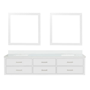 English Elm White Double Bath Vanity Set With White Quartz Top & Two 36" Mirrors – Elegant, Spacious Design B2731S01587-GIGA