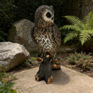 English Elm 18.98" Resin Owl Statue Hand-painted Weatherproof Garden Patio Sculptural Decor W5709P462778