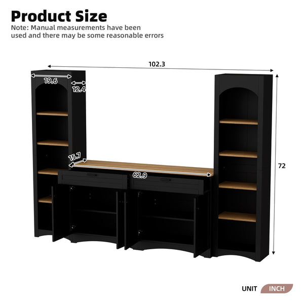 English Elm On-Trend 3-Piece Farmhouse Entertainment Center For Tvs Up To 70” - Versatile Storage & Display Unit N721S000045B-GIGA