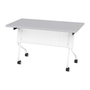 OSP Home Furnishings 4' Flip Top Nesting Training Table with Locking Casters for Office and Classroom Use Grey 84224WG